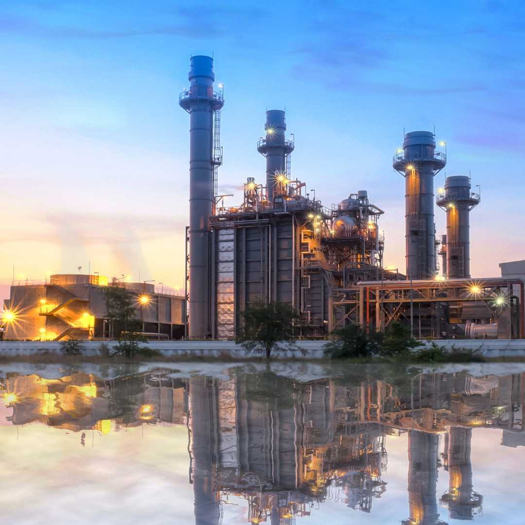 CCGT power plant at sunset CCGT power plant at sunset